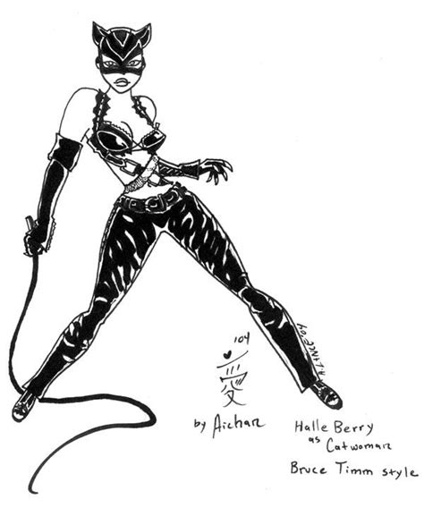 Halle Berry Catwoman Lineart By Aichan25 On Deviantart