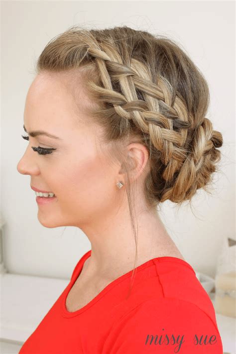 Separate a small section of hair from the rest of the ponytail, and pull the main section of hair put the braid back down and then secure it, with the rest of the hair, into an elastic (all the hair should be in the ponytail). Waterfall, Dutch, French Braided Bun