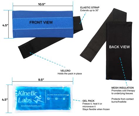 Ice Pack Wrap With Elastic Strap By Kinetic Labs Hot Cold Gel Pack