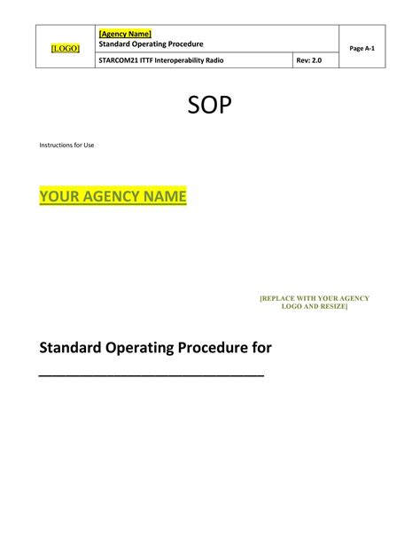 Best Standard Operating Procedure Sop Templates