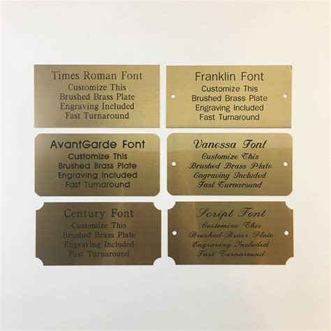 3 X 5 Engraved Brushed Brass Plate Black Etched Letters Eastwood