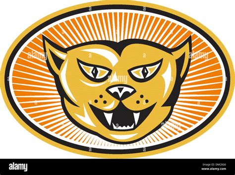 Angry Cat Head Front Retro Stock Vector Image And Art Alamy