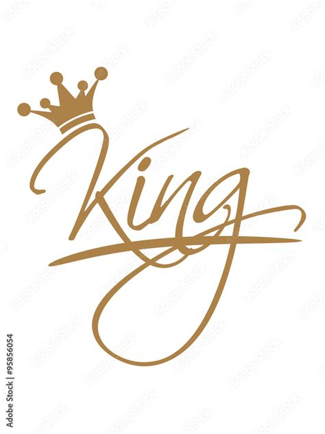 King Text Design Logo Cool Chef Crown Gold Stock Illustration Adobe Stock