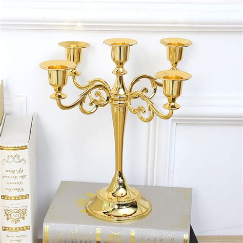 Gold Wedding Metal Vintage Candelabra Candlestick Dinner Candle Holders