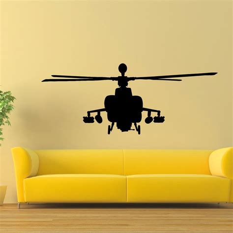 Apache Helicopter Army Air Force Vinyl Wall Art Decal Sticker