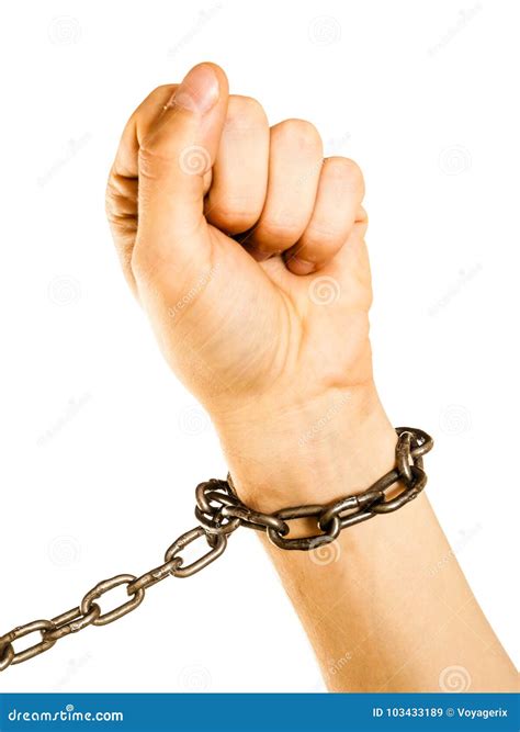 chained man hands with chain around wrists stock image image of locked chains 103433189