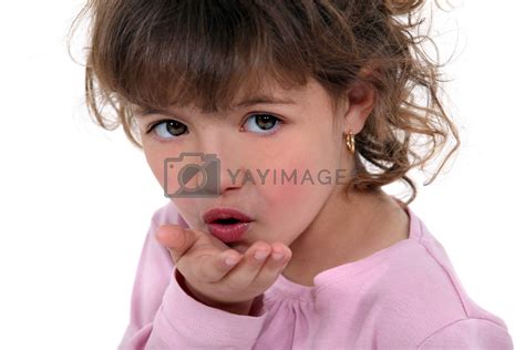Little Girl Blowing Kiss By Phovoir Vectors And Illustrations With