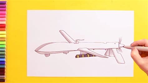 How To Draw A Military Drone Youtube