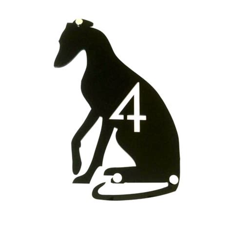 Lurcher Dog Shaped House Number Signs Bespoke In Many Colours Ebay