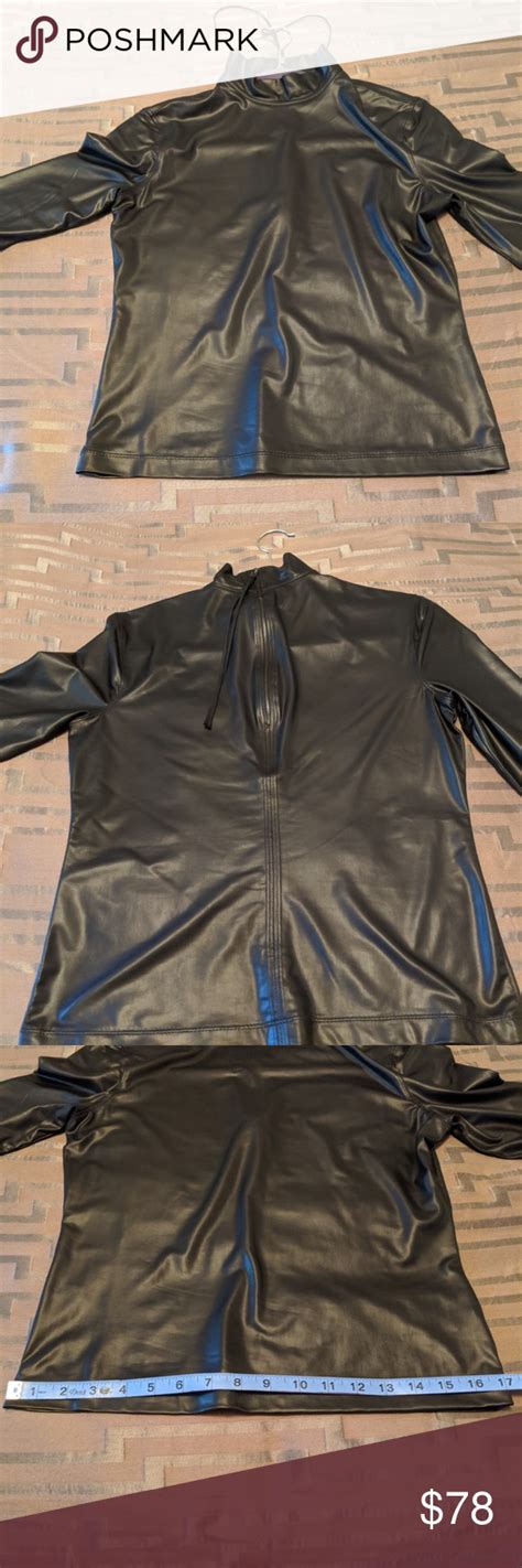 Leon Max Faux Leather Back Zip Turtleneck I Bought This Last Christmas