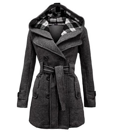 Winter Coat Women 2015 Double Breasted Casual Slim Long Wool Blend