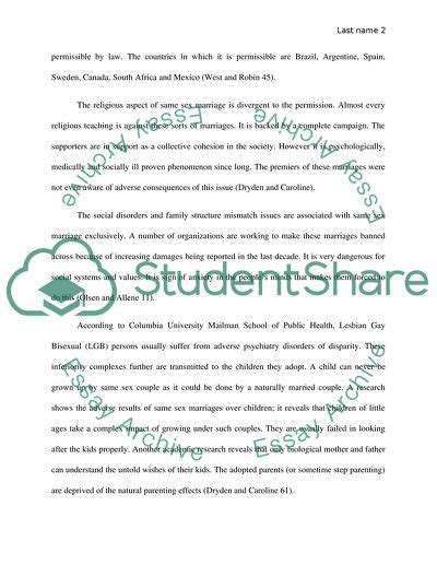 Same Sex Marriage Essay Example Topics And Well Written Essays 1000 Words 1