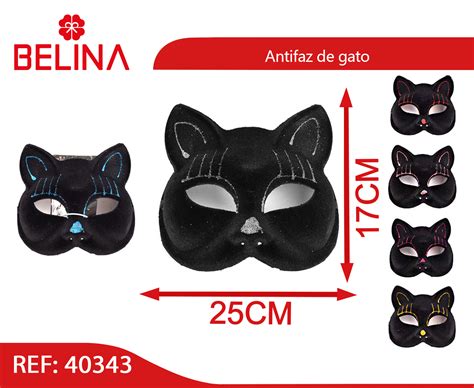 Antifaz De Gato Negro Belina Cotillón