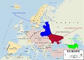 Treaty of Brest-Litovsk 1918 and map of Central Powers temporary gains ...