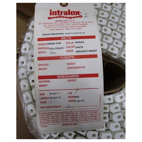 Intralox Series 2400 20 Belt 2400 Mara Industrial