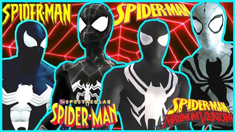 Animated Black Suit Mods In Spider Man Video Games Youtube