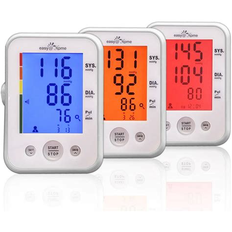 Easyhome Upper Arm Blood Pressure Monitor Bp Monitor With 3 Color