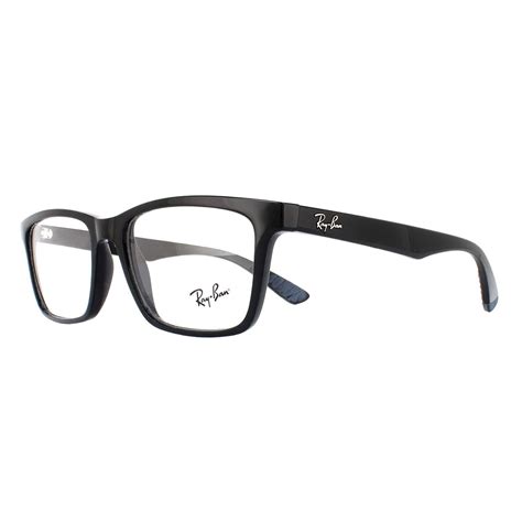 Ray Ban Eyeglasses Frames 7025 2000 Shiny Black Men 53mm 8053672243970