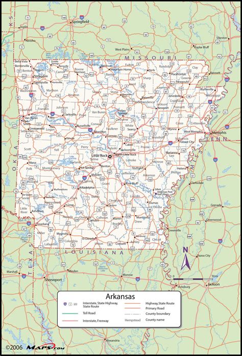 Arkansas County Wall Map
