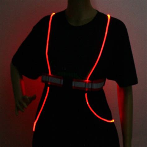 3 Color Flashing Led Lighting Safety Reflective Vest Running Cycling Night Vest Strap In Cycling