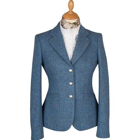 Blue Wantage Harris Tweed Chelsea Jacket Ladies Country Clothing