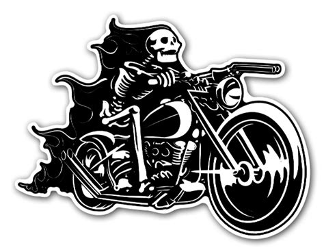 Buy This Motorcykel Med Flammer Kranium Klistermærke Stickers