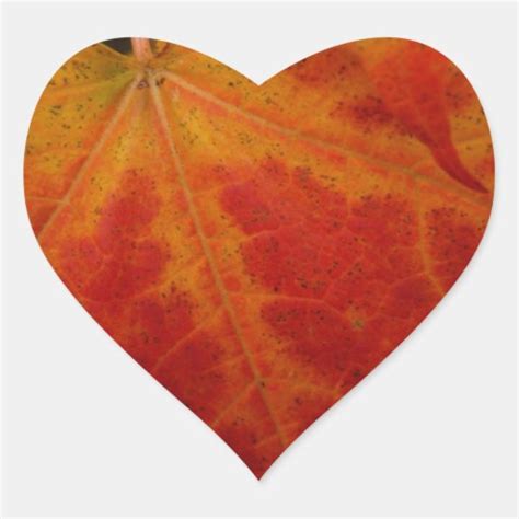 Red Maple Leaf Heart Sticker Zazzle