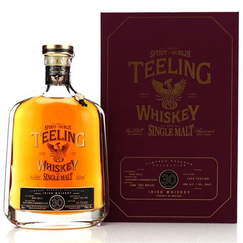 teeling whiskey 30 year old vintage reserve single malt bourbon and sauternes whisky auctioneer