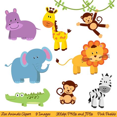 Zoo Animal Clip Art Zoo Animal Clipart Safari Jungle