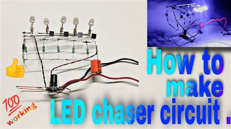 How To Make Led Chaser Circuit Using Bc547 Transistor And 555 Ic Youtube