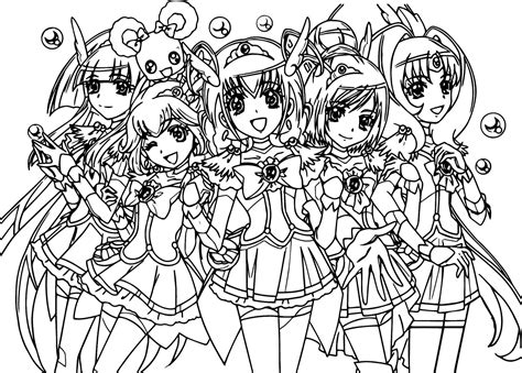 Glitter Force Girls Coloring Page