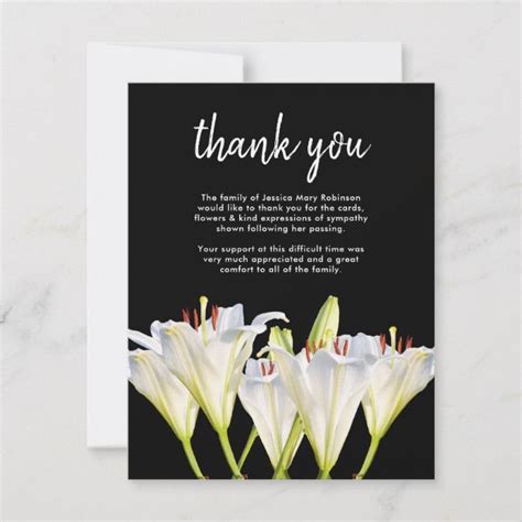 Funeral Thank You Notes Wording