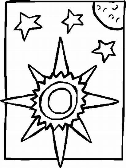 Coloring Pages Moon Sun Creation Stars Genesis