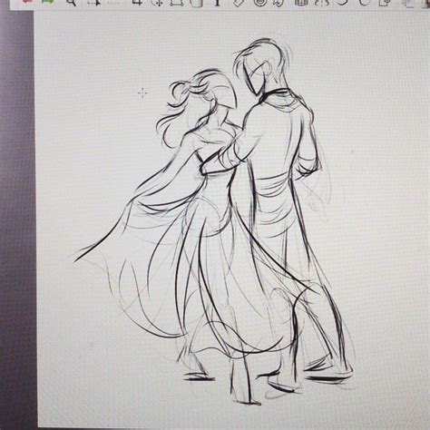 Ballroom Dance Reference Dancing Drawings Romantic Couple Pencil