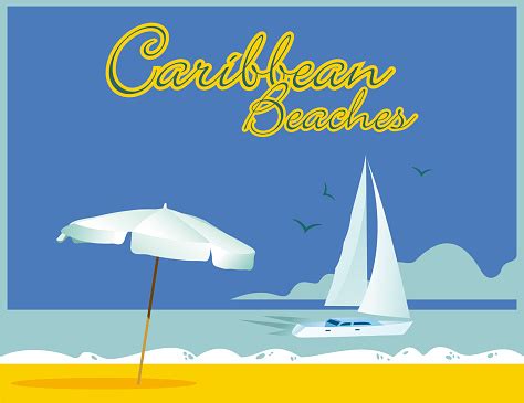 Caribbean Beaches Stock Illustration - Download Image Now - Beach ...