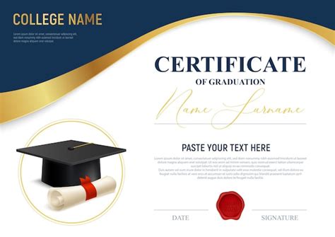 Free Vector Certificate Of Graduation Template