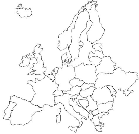 Blank Europe Map Subdivisions