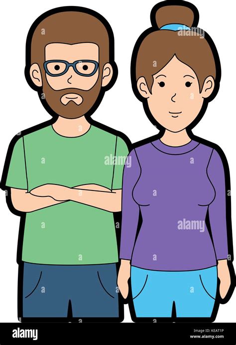 Couple Casual Avatars Characters Vector Illustration Design Stock Vector Image And Art Alamy