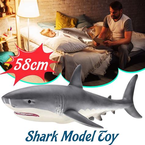 Buy 58cm Big Megalodon Great White Shark Simulation Animal Figure Model