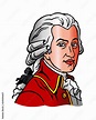 Wolfgang Amadeus Mozart portrait of a composer Austria clipart Stock ...