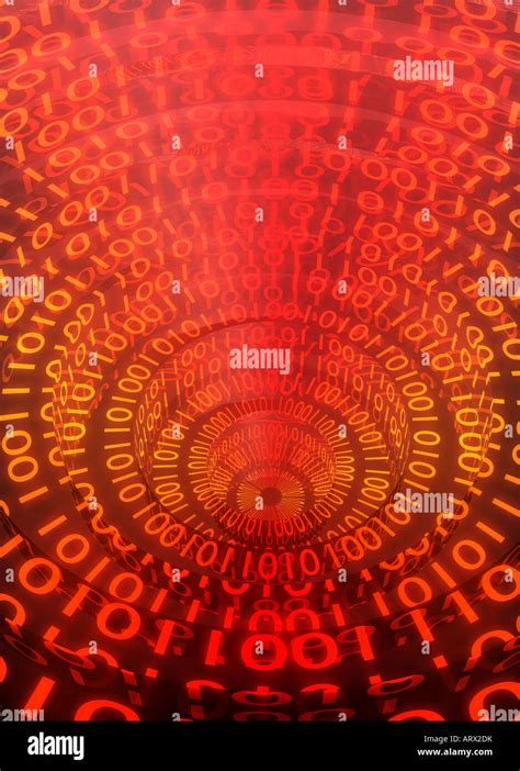Red Binary Code Digital Abstract Background Cyberspace Future Logistics