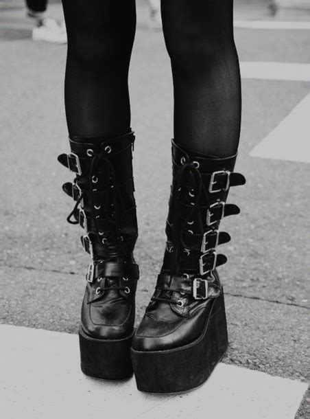 Shoes Goth Punk Emo Scene Grunge Goth Boots Boots Platform Boots Wheretoget