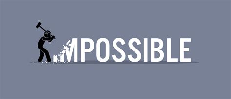 Man Destroying The Word Impossible To Possible 364537 Vector Art At Vecteezy