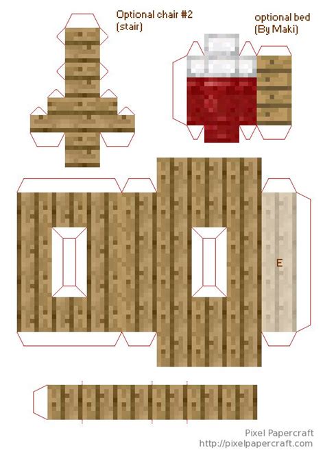 Papercraft Advanced Mini House With Furniture Minecraft Printables