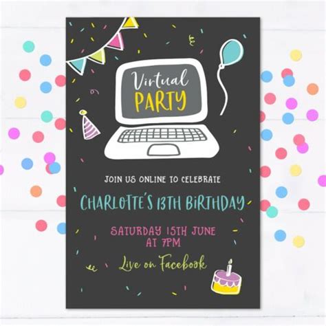A list of virtual holiday party ideas for your next online celebration. Virtual Party Invitation Kids Zoom Facebook Birthday Invite Digital Online | eBay in 2020 | Kids ...