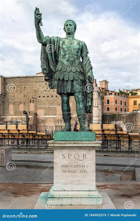 Statue Of Emperor Julius Caesar In Rome Italy Stock Image Image Of