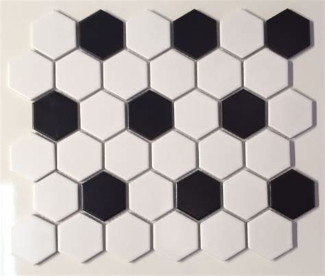Elegant White And Black Hexagon Mosaic Tile On Sale