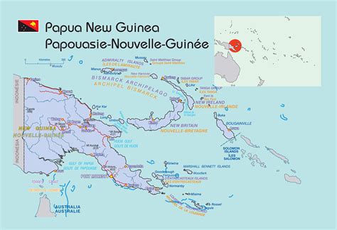 Large Detailed Political Map Of Papua New Guinea Papua New Guinea