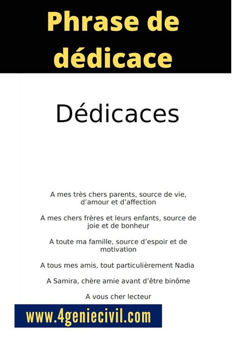 Exemple De Dédicace De Mémoire En Pdf Artofit