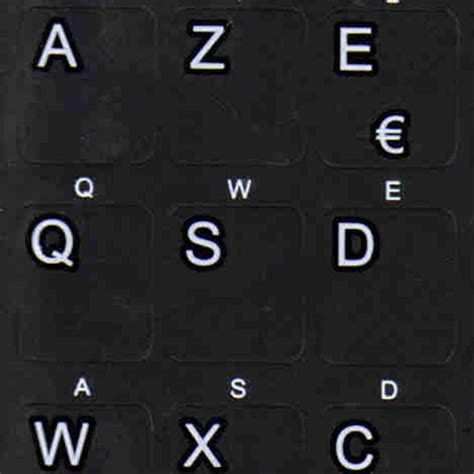 French Azerty Keyboard Stickers Black Online
